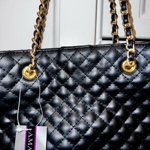 NWT Black Quilted Chain Shoulder Bag